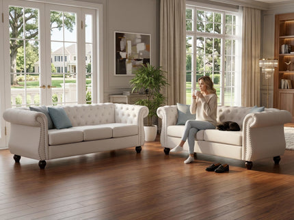Chesterfield 3 Seater Sofa With Rolled Arms