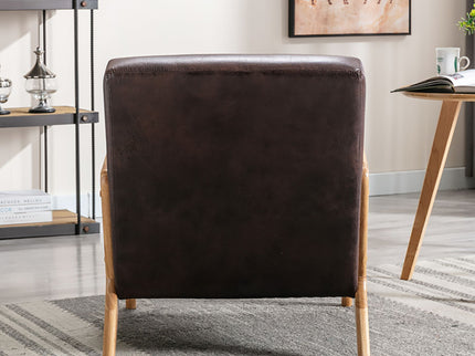 Open Framed Armchair With Cushioning Brown - Dark Brown