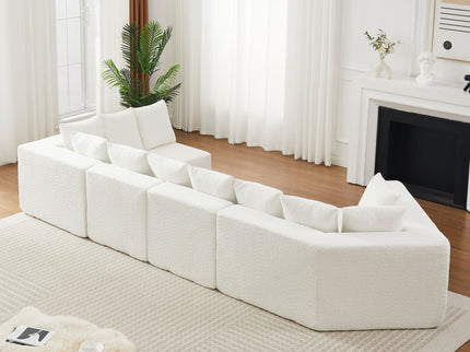L - Shaped Modular Sofa With Deep Seat And 11 Pillows