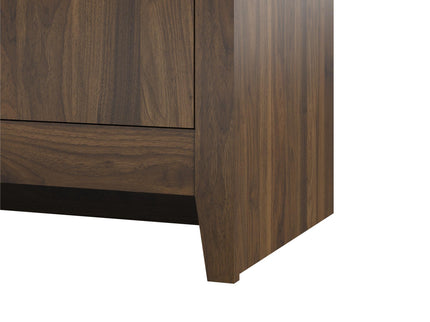 TV Stand For TVs Up To 65" With Open Shelves And Storage Cabinets - Walnut
