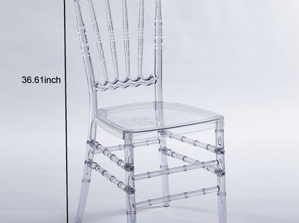 Dining Chair With Plastic Seat, Welding Chair (Set of 4) - Transparent