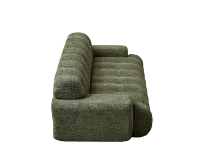 Cloud Series Minimalist Button Tufted Square Arm 3 Seater Sofa