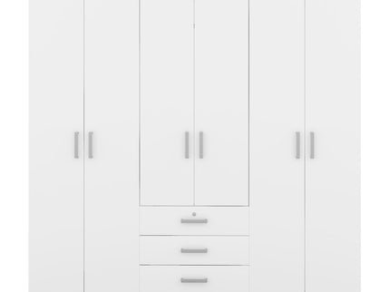 6 Doors Wardrobe Storage For Bedroom, With Big Drawers