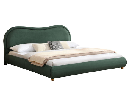 Upholstered Platform Bed Frame With Curved Headboard