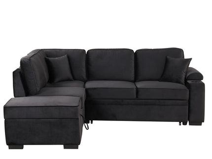 Sleeper Sofa Bed, 2 In 1 Pull Out Sofa Bed L Shape Couch With Storage Ottoman For Living Room, Bedroom Couch And Small Apartment