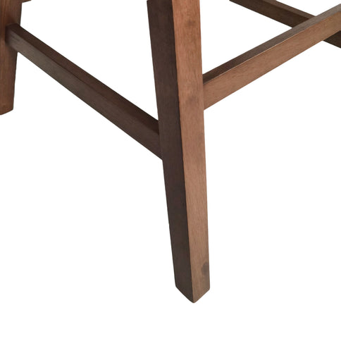Mid Century Modern Counter Stool With V Shape Frame And Upholstered Seating