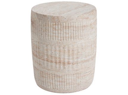 Stylish Outdoor / Indoor Lightweight Concrete Side Table With Travertine - Beige