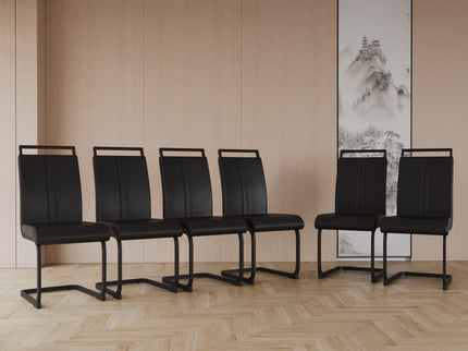 Modern Dining Chairs With High Back Upholstered Design Metal Legs