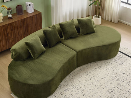 Modern Curved Sofa With Pillows