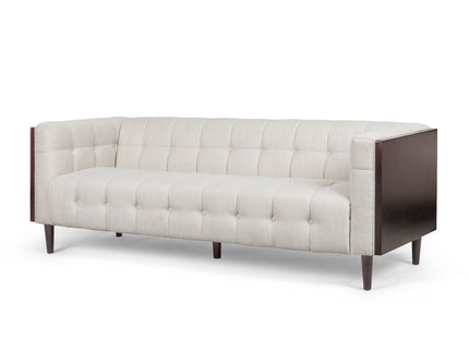 Contemporary Mid-Century Charm 3 Seater Sofa With Button Tufted Waffle Stitching