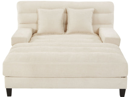 Chaise Bed Lounge Sofa Chair With Adjustable Backrest And LED Light Strip