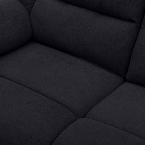 3 Seat Manual Reclining Sofa With Deep Recline - Black