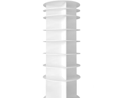 8 Tier Rotating Shoe Rack Tower, 360 Degree Spinning Shoe Organizer And Storage Carousel For Closet Or Entryway - White