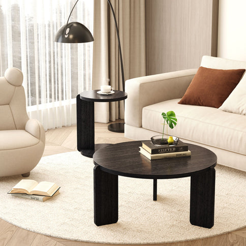 Round Coffee & End Table Set