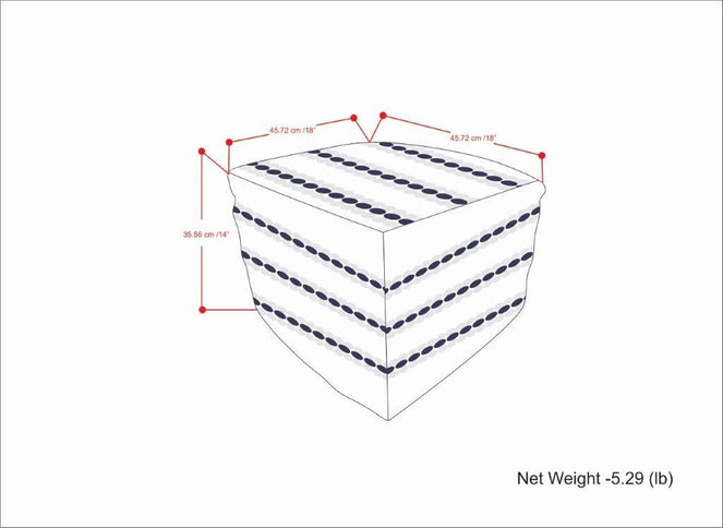 Corrie - Square Outdoor / Indoor Pouf - Navy / White