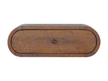 Wall Mounted Round Bedside Table - Chestnut