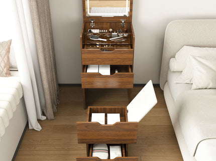 Vanity Desk With Lighted Mirror & Stool