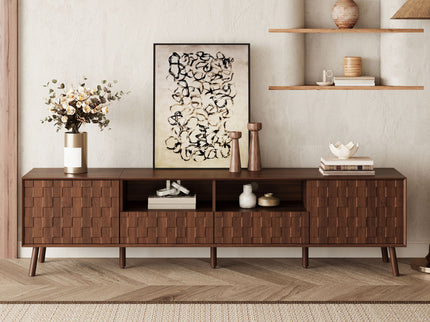 TV Stand With Drawers And Cable Management - Walnut