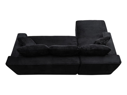 Cloud Modular Sectional Sofa Couch With L-Shape Chaise, Upholstered Couches For Living Room - Black