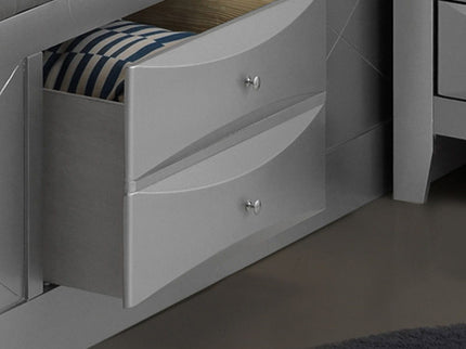 Modern Design Storage Bed With Bookcase Headboard