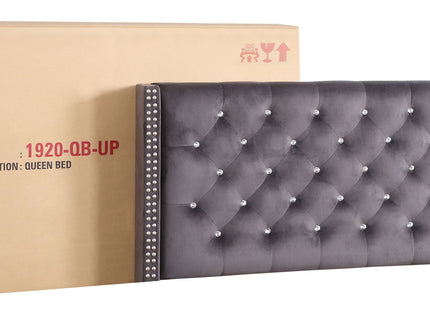 Upholstered Nailhead Trim Chic Bed