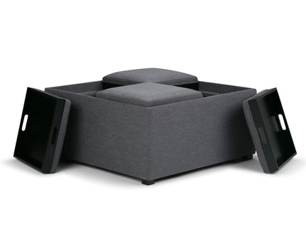 Avalon - Square Coffee Table, Storage Ottoman