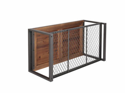 Console Coffee Table With Reclaimed Wood Finish, For Living Room - Natural