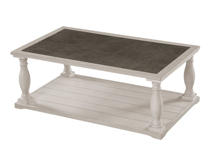 Farmhouse Rectangular Coffee Table With 2 Tiers