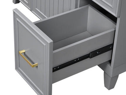 Bathroom Vanity With Ceramic Sink, Soft Close Doors, Adjustable Shelves