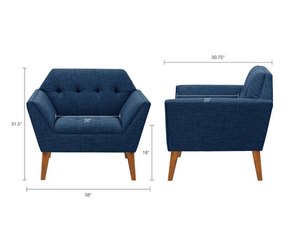 Modern Lounge Chair With Button Tufting