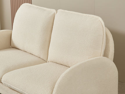 Loveseat Sofa Small Couch For Living Room, Sherpa Fabric Upholstered Loveseat Sofa Couch, Small Loveseat Sofa For Apartment, Bedroom