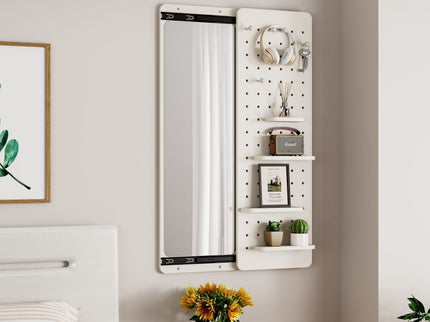 Wall Mounted Full Length Mirror With Shelf And Hook