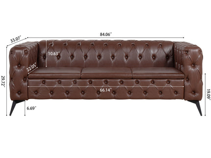 Square Arm Removable Cushion 3 Seater Sofa