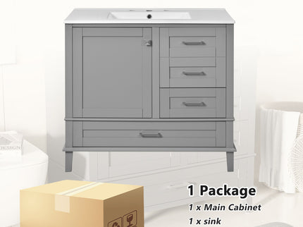 Traditional Bathroom Vanity Set With Soft Close Doors