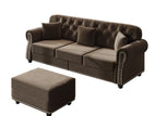 Dark Brown / 2 Pc. 3 Seater Sofa, Ottoman