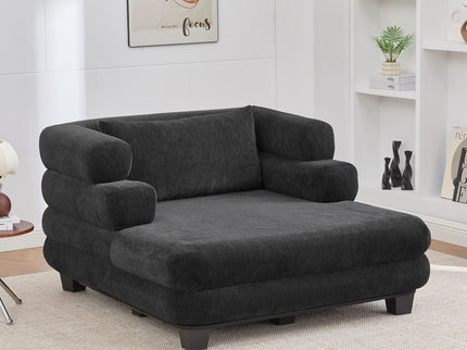 Oversized Chaise Lounge Sofa Bed With Deep Seat And Layered Armrests