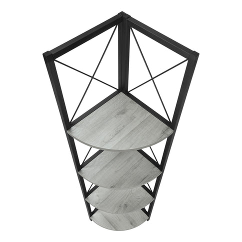 Bookshelf, Bookcase, Etagere, Corner, 4 Tier, Office, Marble Look Contemporary & Modern