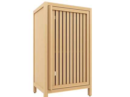 Bamboo Freestanding Storage Cabinet With Door And Shelf For Bathroom, Living Room, Kitchen - Natural / Natural Wood
