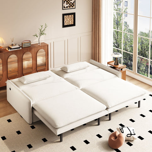 4 Seat Convertible Sleeper Sofa Bed, Modern With Storage