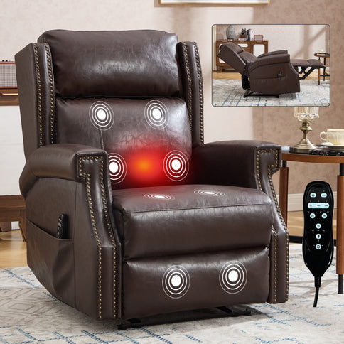 Manual Recliner Chair  With Heavy Duty Motion Mechanism, 8 Vibrating Nodes And 3 Massage Modes For Living Room