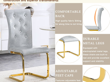 Elegant Design Alligator Skin Upholstered Dining Chairs
