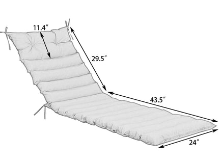 2 Piece Outdoor Chaise Lounge Chair Cushion Set