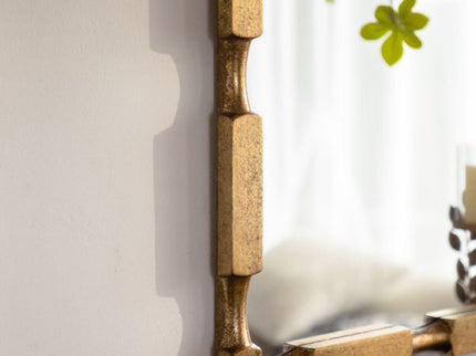 Rectangular Wall Mirror With Frame For Living Room - Gold