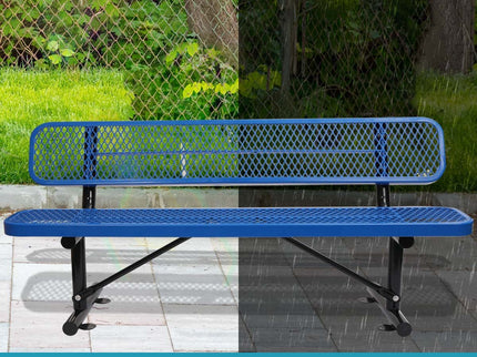 Outdoor Steel Bench With Backrest