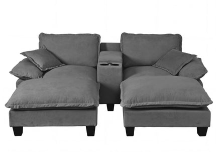 Modular Cloud Couch Sofa With Cup Holders & Storage, USB Port