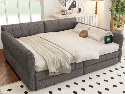 Upholstered Platform Bed With USB Charging