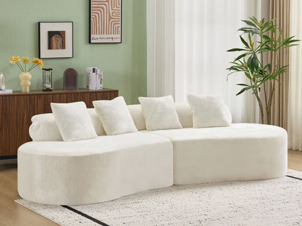 Modern Curved Sofa With Pillows