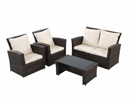 Modern Patio Set With Table And Cushions