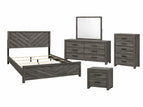 Dark Gray / 5 Pc. Bed, Nightstand, Chest, Dresser, Mirror / Full