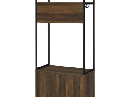 Flora - 2 Door Coat Rack Hall Tree Storage Bench And Multi Functional Storage - Natural